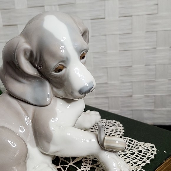 👉*MINT VTG* LLADRO PUPPY DOG WITH SNAIL FIGURE #1139 ~PORCELAIN ~EXCELLENT - Picture 7 of 15
